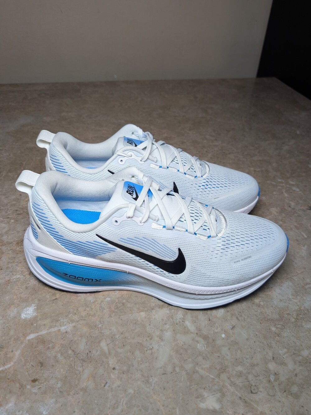 Nike Air Zoom Vomero 18 White/Blue (2025) Running Shoes #HM6803-109 Men Size 11